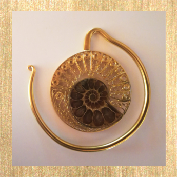 Bild Ohrgewicht, Filigran, silber vergoldet, Ammonit