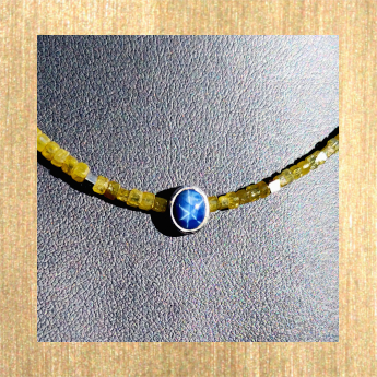 Bild Diamantkette natur gelb, Sternsaphir, Platin